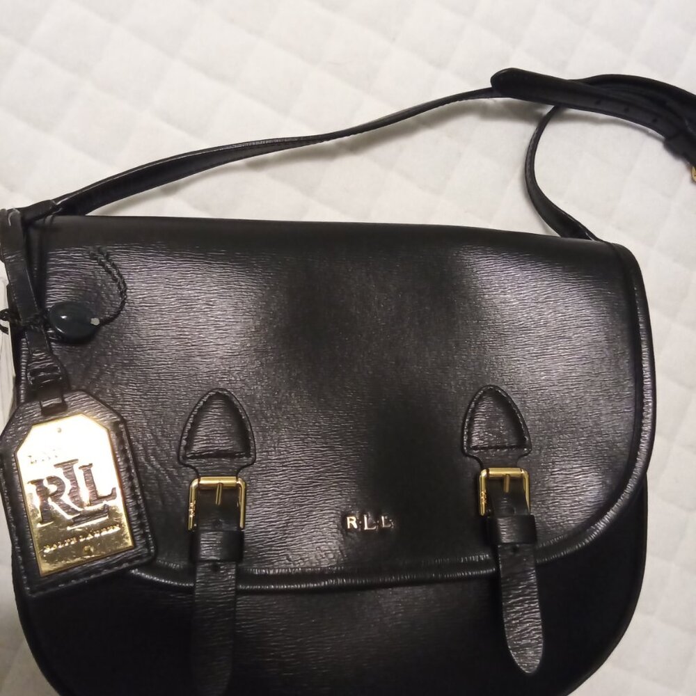 Ralph Lauren Black Crossbody Bag with Gold Details - Picture 6 of 9